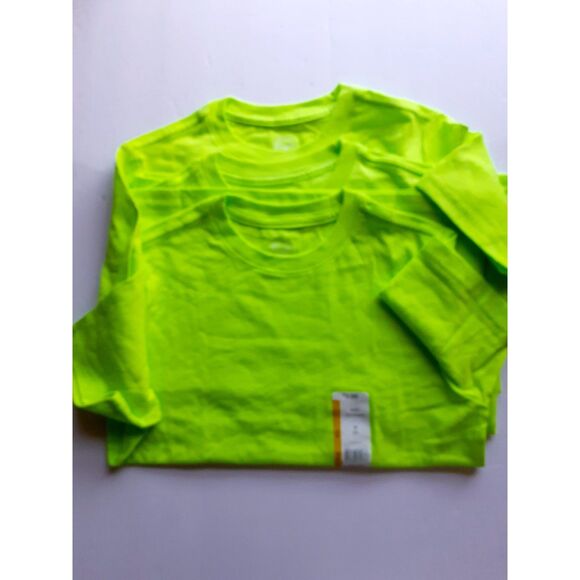 Wonder Nation Plain Neon Green sSoft Cotton Blend Boys Tee Med Lot of 3 NWT - Picture 2 of 13